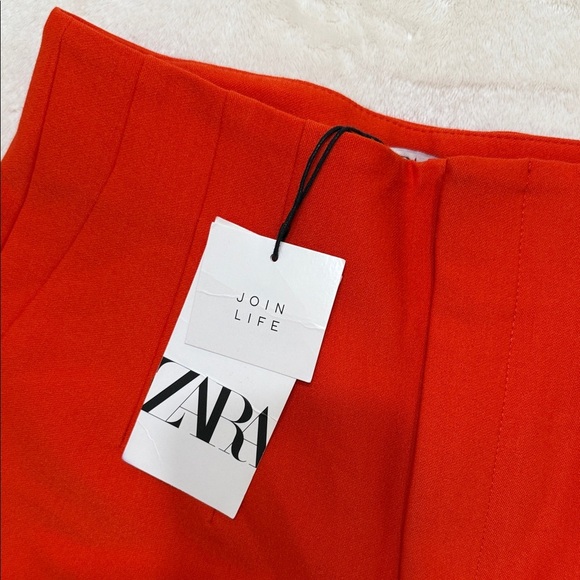 Zara Women's High Waist Orange Shorts S - Picture 4 of 5